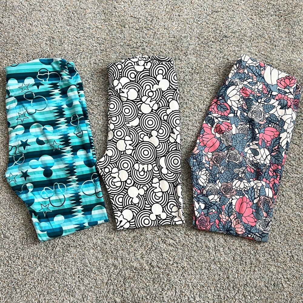 Lularoe Disney Mickey Minnie Mouse Leggings Women's Tall & Curvy Rose Belle